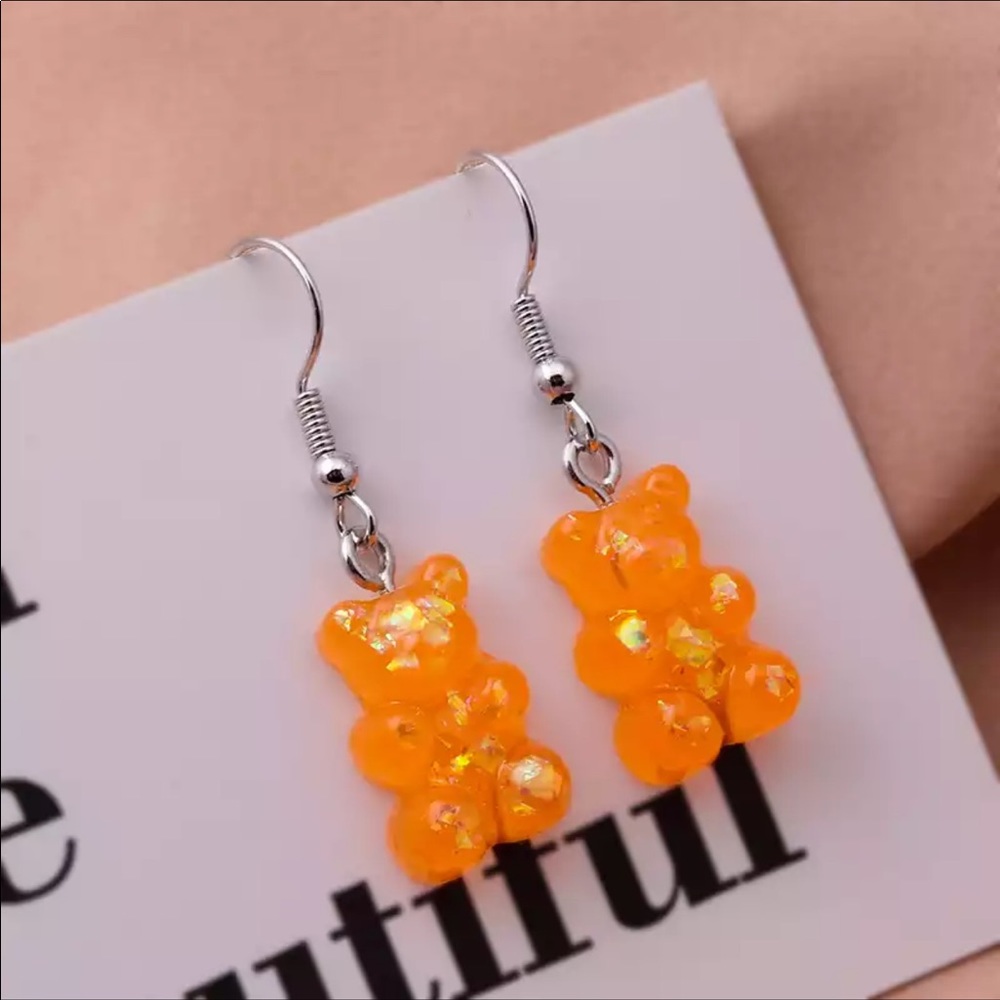 New Gummy Bear Dangle Women Girl DIY Cartoon Animal Bear Creative Drop Earrings - Picture 1 of 1